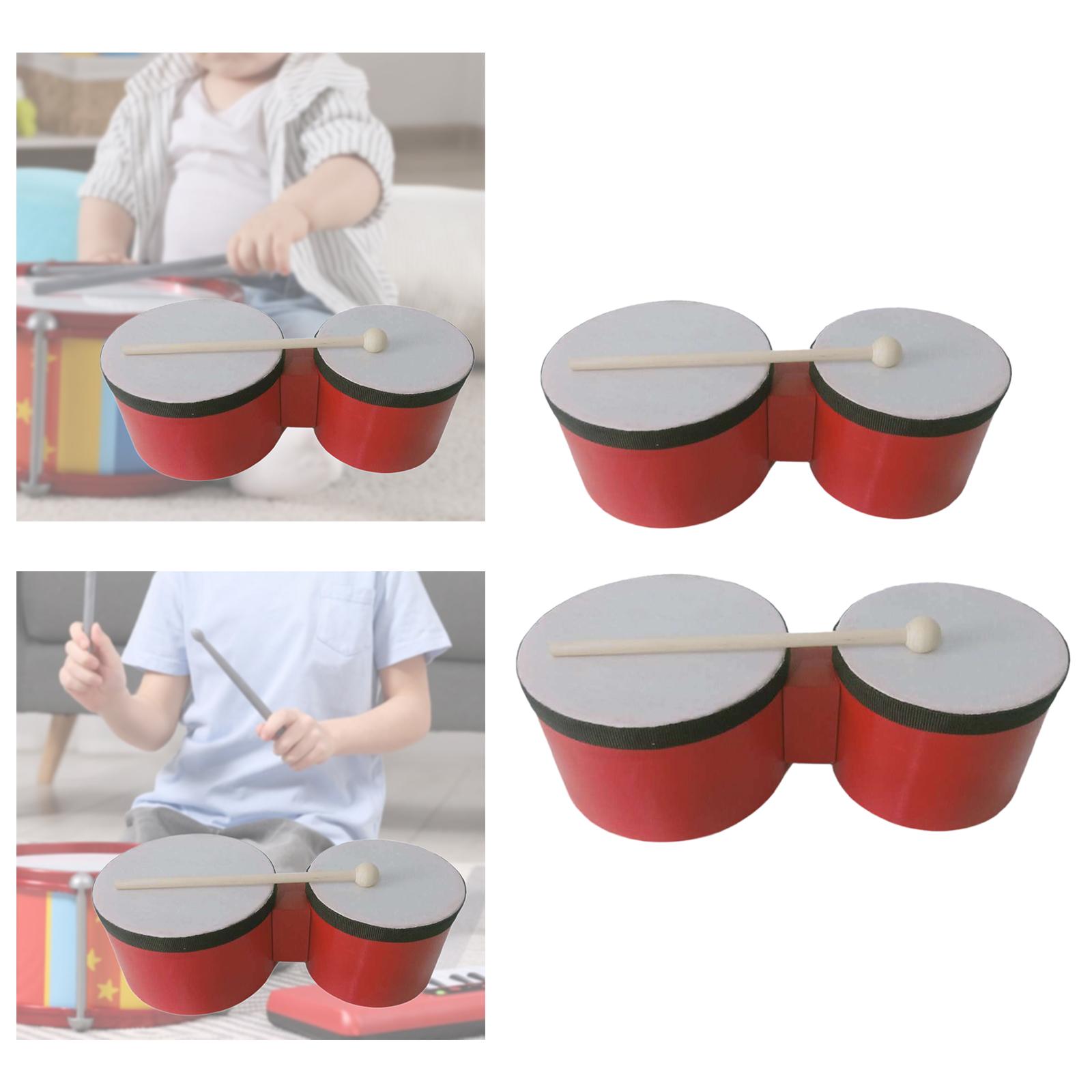 Bongo Drum Set - Zestaw perkusyjny z drewnianymi bębnami bongo,