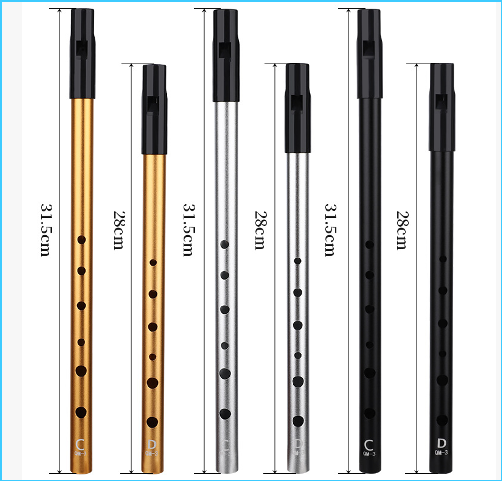 Penny Whistle D - Autentyczna irlandzka fletka zatrzaskowa C/D, blaszana