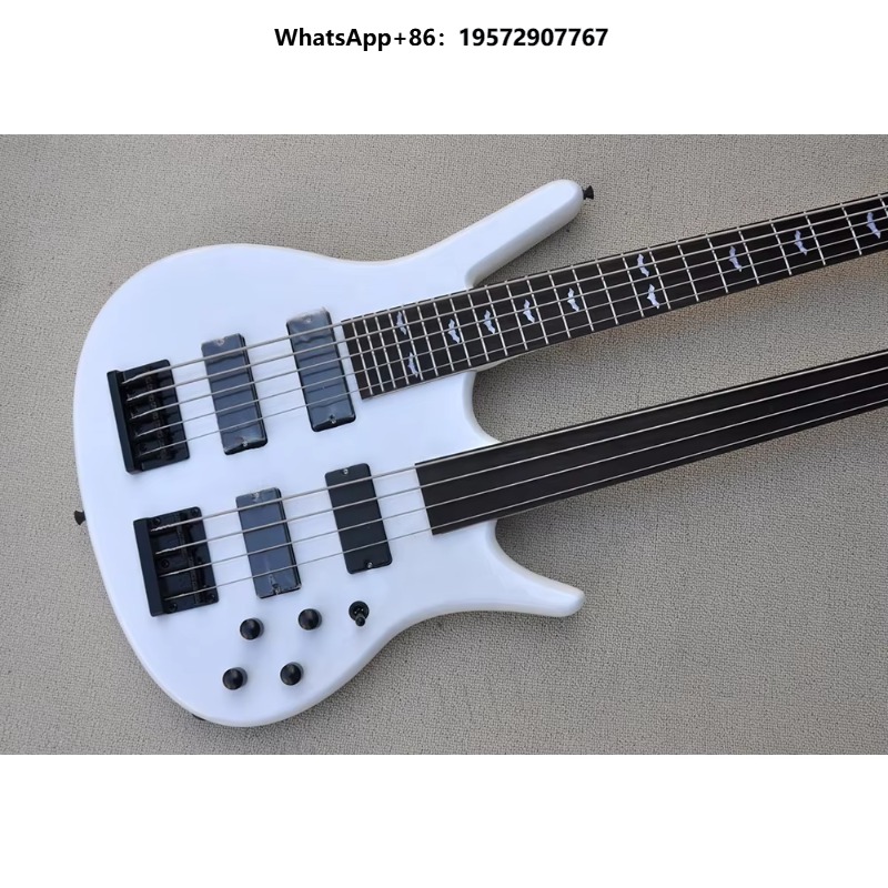 Bass Guitar Fretless - Gitara basowa elektryczna z podwójnym gryfem