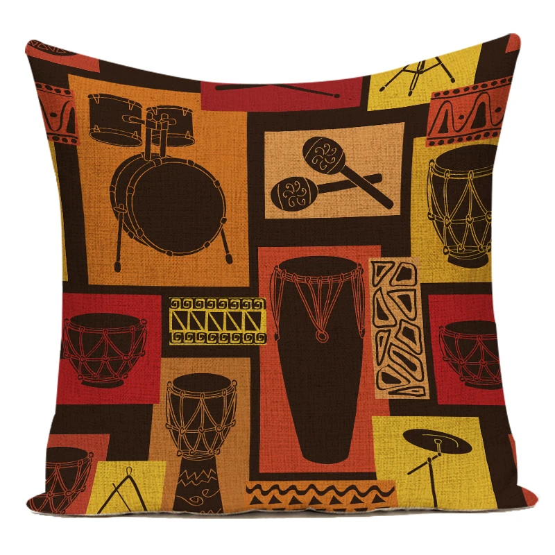 Musical Instrument Of Africa - Poszewka na poduszkę Retro African Woman
